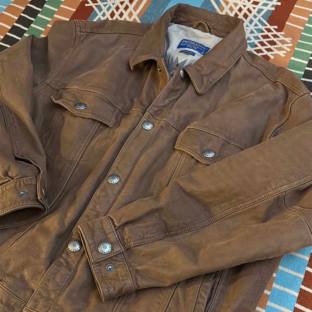 Pendleton Brown Leather Jacket - image 1